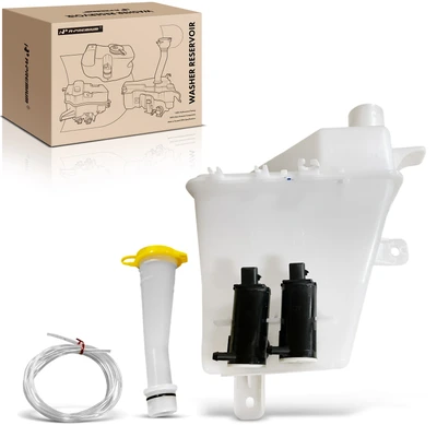 Windshield Washer Reservoir with Cap and 2 Pcs Pumps