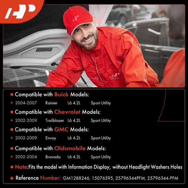 Windshield Washer Reservoir with Cap & Pump for Buick Chevrolet GMC Olds L6 4.2L