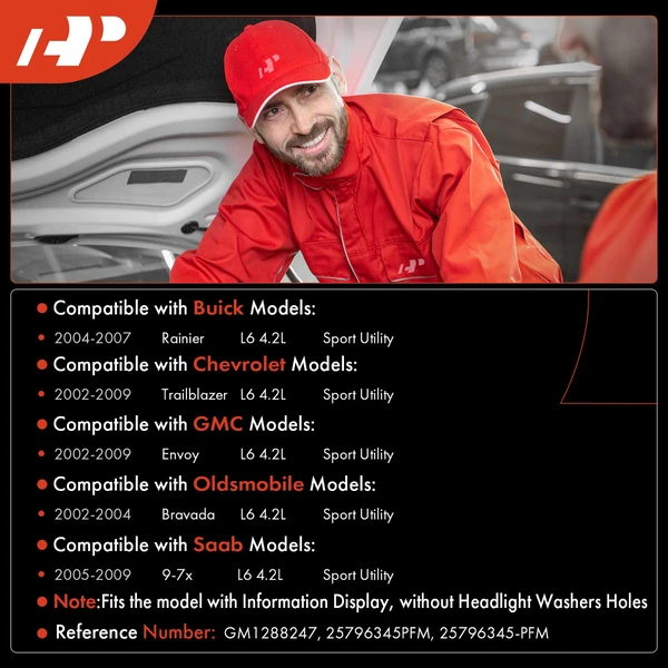 Windshield Washer Reservoir with Cap for Buick Chevrolet GMC Oldsmobile Saab 4.2L