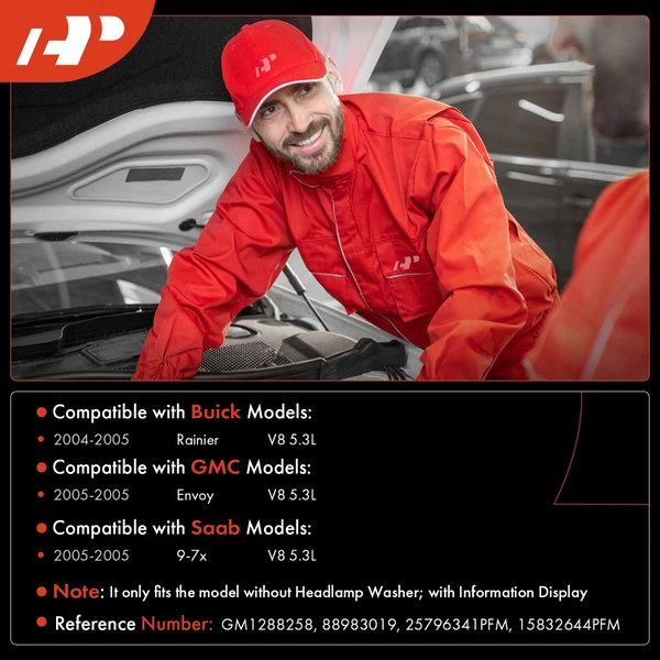 Windshield Washer Reservoir with Pump & Cap for Buick Rainier GMC Envoy Saab 9-7x