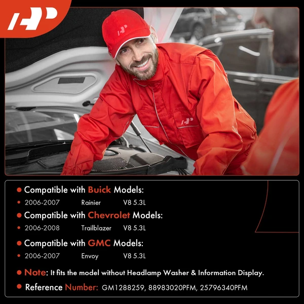 Windshield Washer Reservoir with Cap for Chevy Trailblazer 2006-2008 GMC Envoy Buick