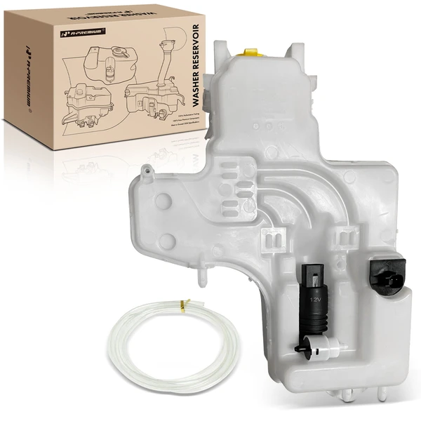 Windshield Washer Reservoir with Pump Cap Sensor Hose for Jeep Wrangler Gladiator