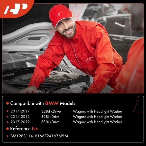 Windshield Washer Reservoir with Pump & Cap for BMW 328d xDrive 330i xDrive Wagon