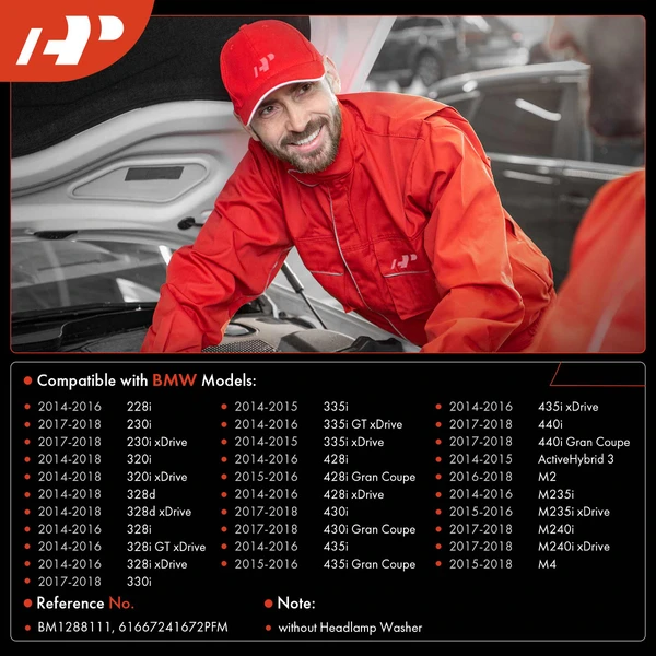 Windshield Washer Reservoir with Pump & Cap & Sensor for BMW 228i 328i 330i 428i