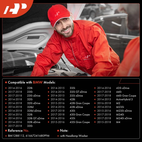 Windshield Washer Reservoir with Pump & Cap & Sensor for BMW 228i 328i 330i M2 M4