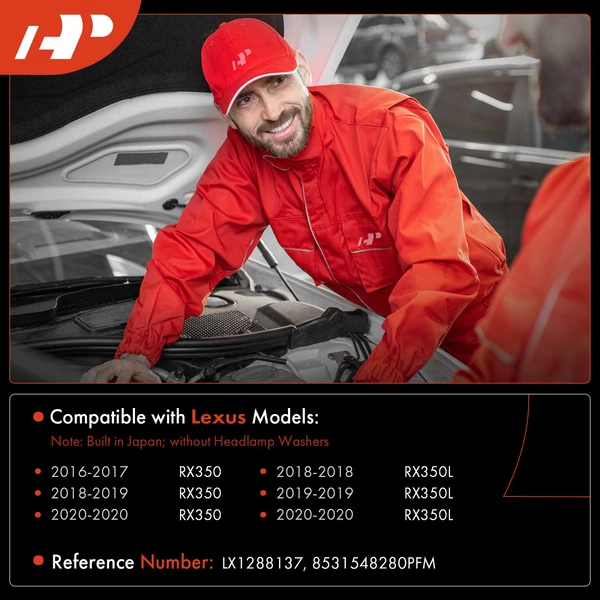 Windshield Washer Fluid Reservoir with Cap & Pump for Lexus RX350 2016-2020 RX350L