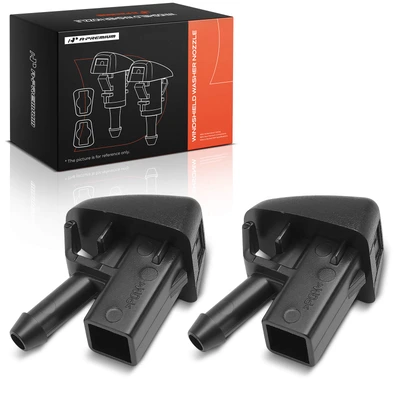 2 Pcs Front Windshield Washer Nozzle