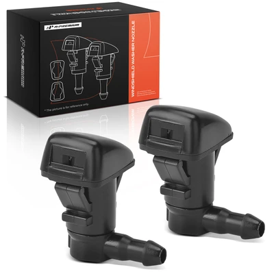 2 Pcs Front Windshield Washer Nozzle Jet with Gasket