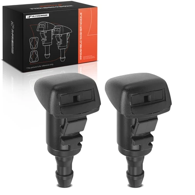 2 Pcs Front Windshield Washer Nozzle Jet with Gasket