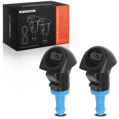 2 Pcs Front Windshield Washer Nozzle Jet