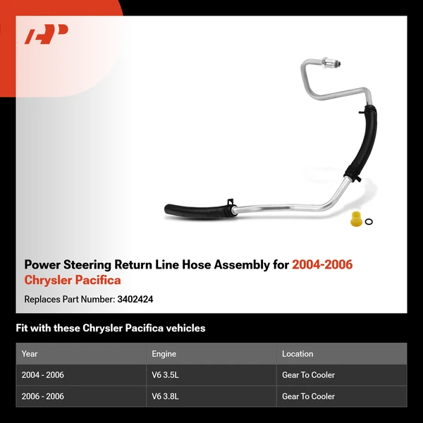 Power Steering Return Line Hose Assembly for 2004-2006 Chrysler Pacifica