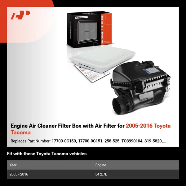 Engine Air Cleaner Filter Box with Air Filter for 2005-2016 Toyota Tacoma