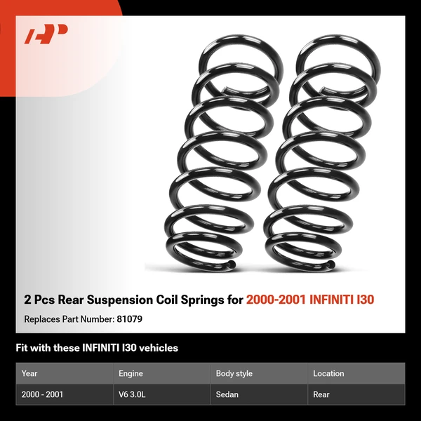 2 Pcs Rear Suspension Coil Springs for 2000-2001 INFINITI I30