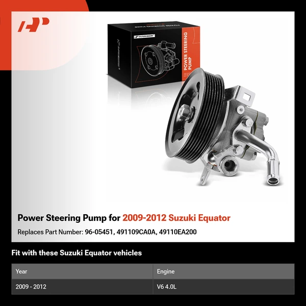 Power Steering Pump for 2009-2012 Suzuki Equator