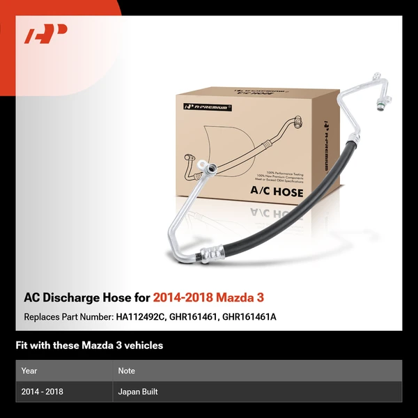 AC Discharge Hose for 2014-2018 Mazda 3