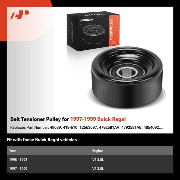 Belt Tensioner Pulley for 1997-1999 Buick Regal