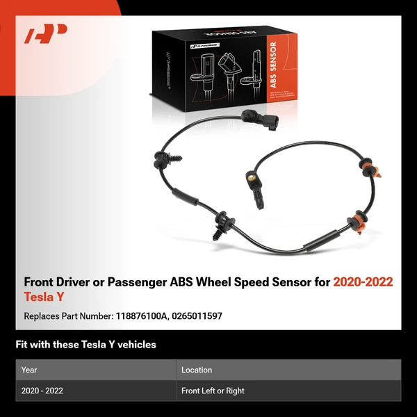 Front Driver or Passenger ABS Wheel Speed Sensor for 2020-2022 Tesla Y