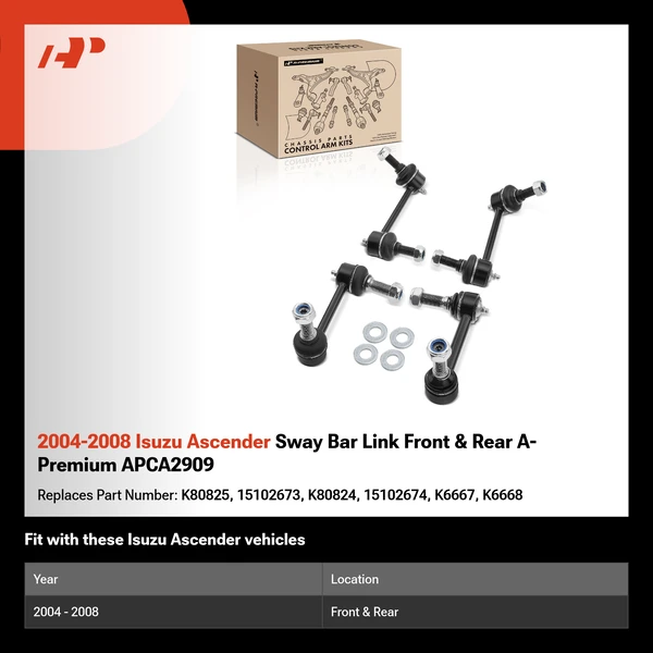 2004-2008 Isuzu Ascender Sway Bar Link Front & Rear A-Premium APCA2909