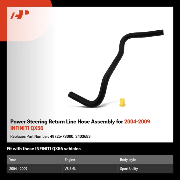 Power Steering Return Line Hose Assembly for 2004-2009 INFINITI QX56