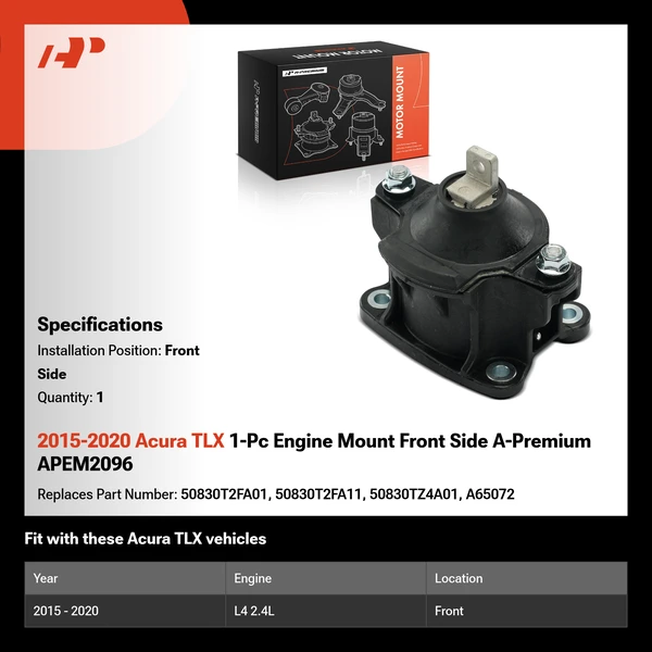 2015-2020 Acura TLX 1-Pc Engine Mount Front Side A-Premium APEM2096