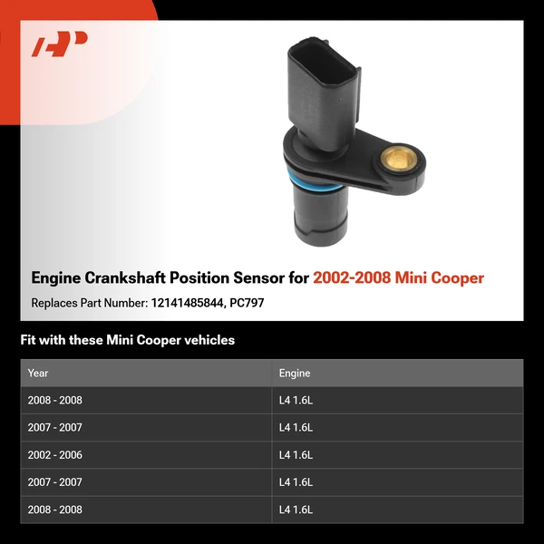 Engine Crankshaft Position Sensor for 2002-2008 Mini Cooper