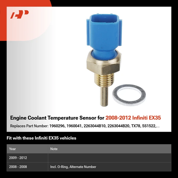 Engine Coolant Temperature Sensor for 2008-2012 Infiniti EX35