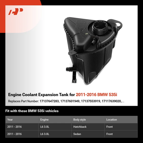 Engine Coolant Expansion Tank for 2011-2016 BMW 535i
