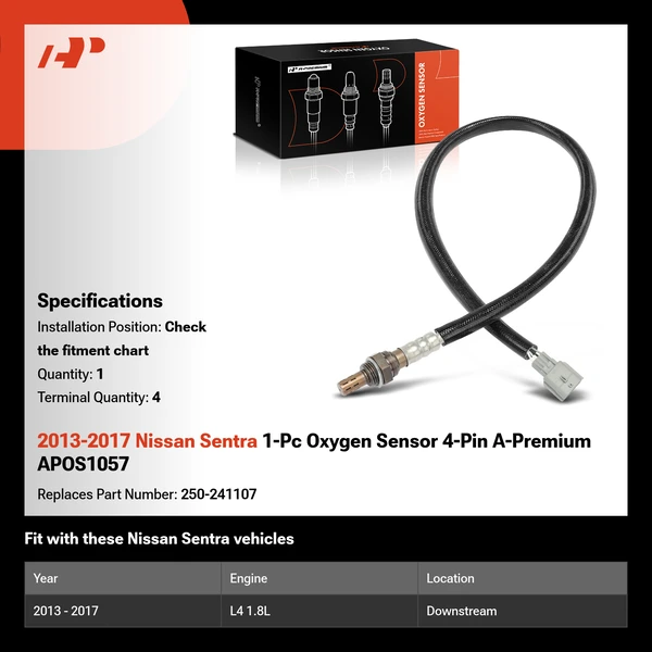 2013-2017 Nissan Sentra 1-Pc Oxygen Sensor 4-Pin A-Premium APOS1057