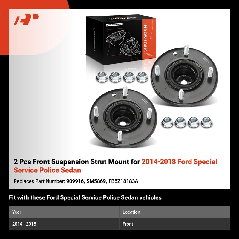 2 Pcs Front Suspension Strut Mount for 2014-2018 Ford Special Service Police Sedan