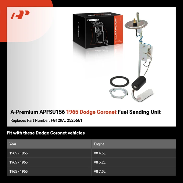 A-Premium APFSU156 1965 Dodge Coronet Fuel Sending Unit
