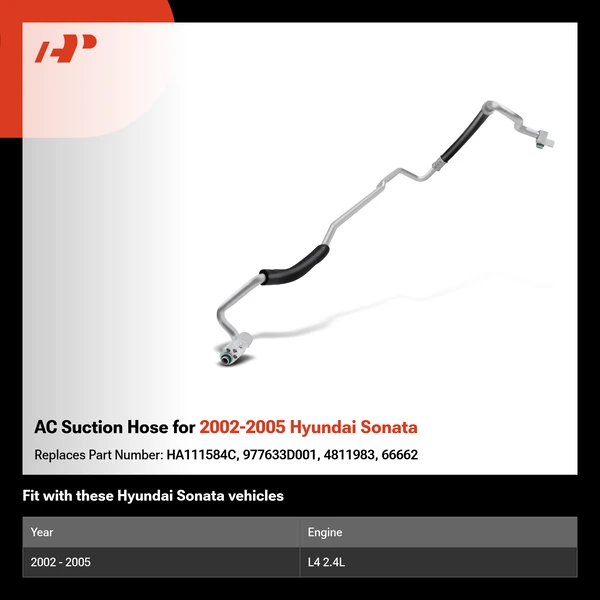 AC Suction Hose for 2002-2005 Hyundai Sonata