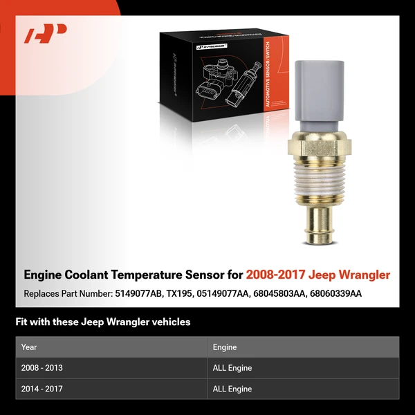 Engine Coolant Temperature Sensor for 2008-2017 Jeep Wrangler