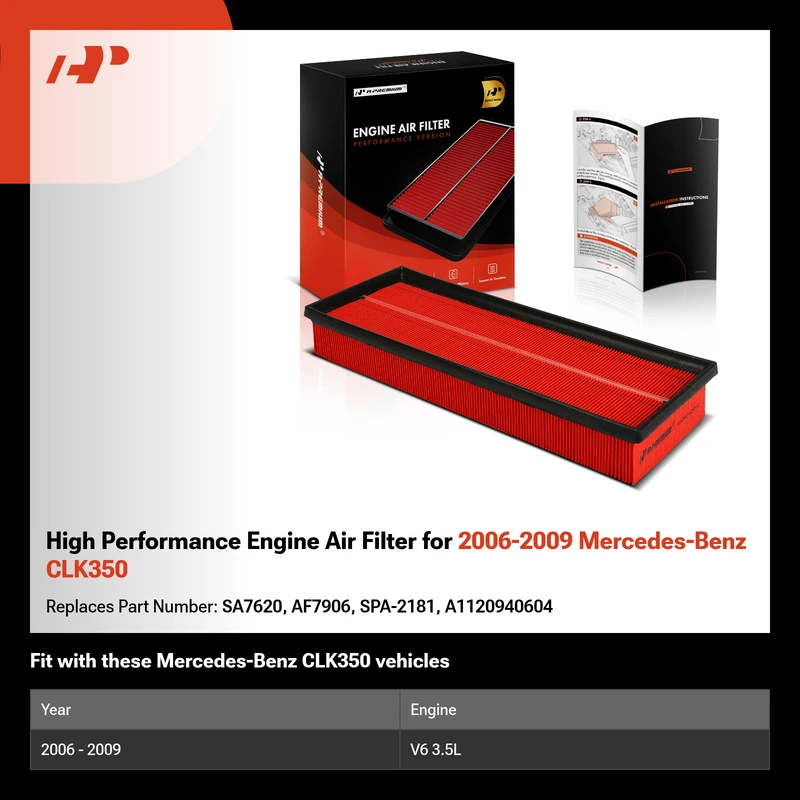 High Performance Engine Air Filter for 2006-2009 Mercedes-Benz CLK350