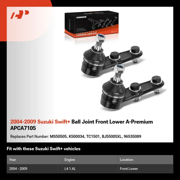 2004-2009 Suzuki Swift+ Ball Joint Front Lower A-Premium APCA7105