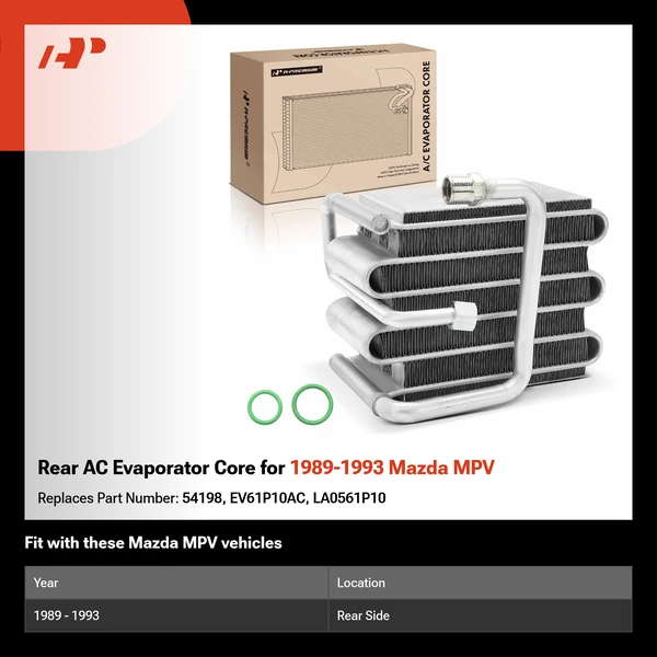 Rear AC Evaporator Core for 1989-1993 Mazda MPV