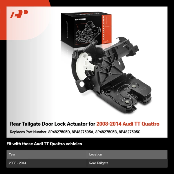 Rear Tailgate Door Lock Actuator for 2008-2014 Audi TT Quattro