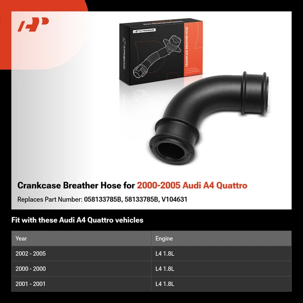 Crankcase Breather Hose for 2000-2005 Audi A4 Quattro