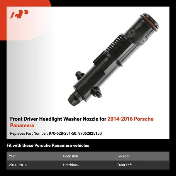 Front Driver Headlight Washer Nozzle for 2014-2016 Porsche Panamera
