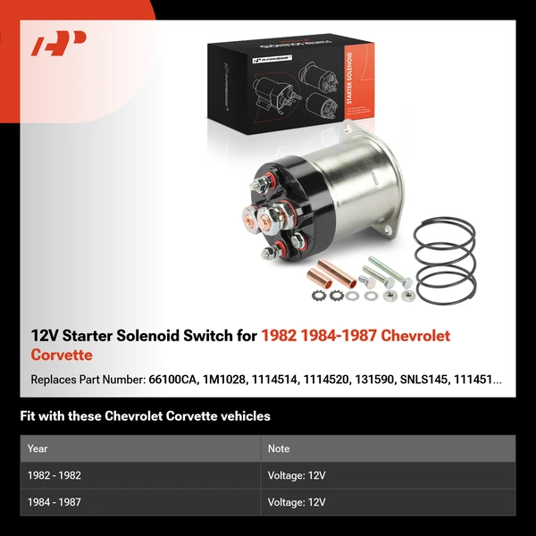 12V Starter Solenoid Switch for 1982 1984-1987 Chevrolet Corvette