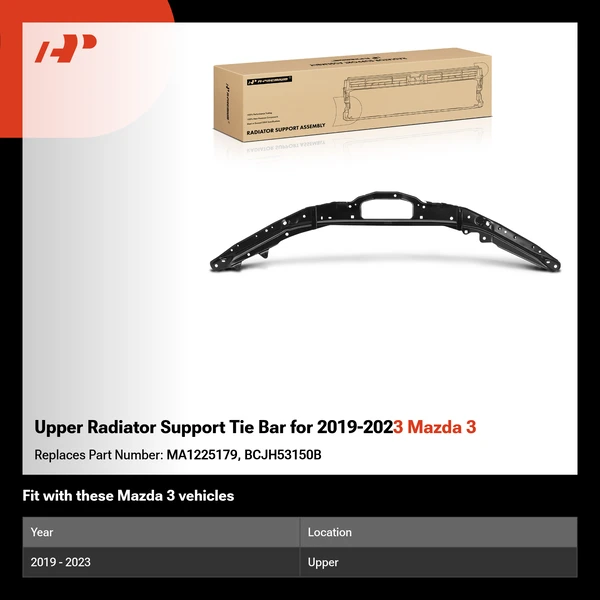 Upper Radiator Support Tie Bar for 2019-2023 Mazda 3