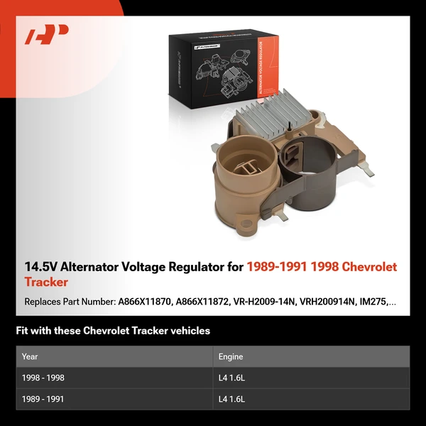 14.5V Alternator Voltage Regulator for 1989-1991 1998 Chevrolet Tracker
