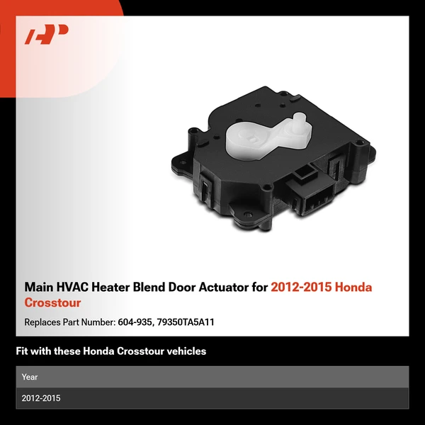 Main HVAC Heater Blend Door Actuator for 2012-2015 Honda Crosstour