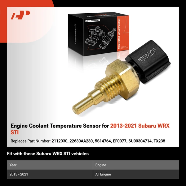 Engine Coolant Temperature Sensor for 2013-2021 Subaru WRX STI