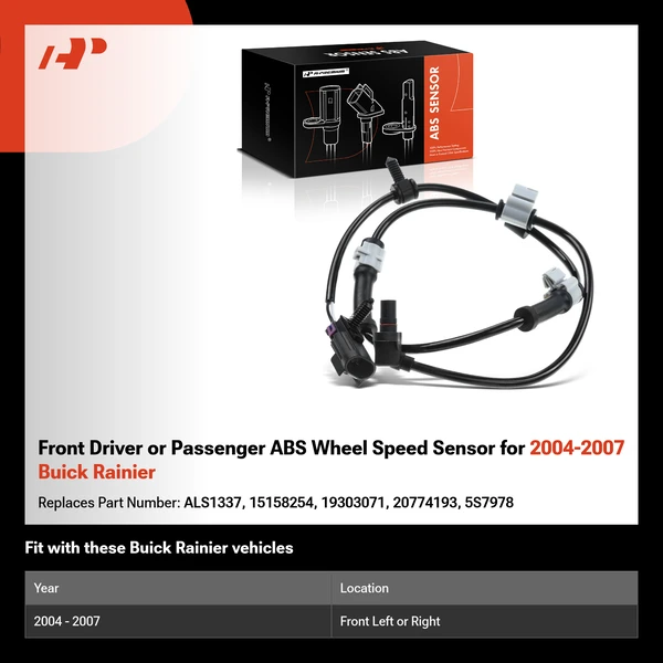 Front Driver or Passenger ABS Wheel Speed Sensor for 2004-2007 Buick Rainier