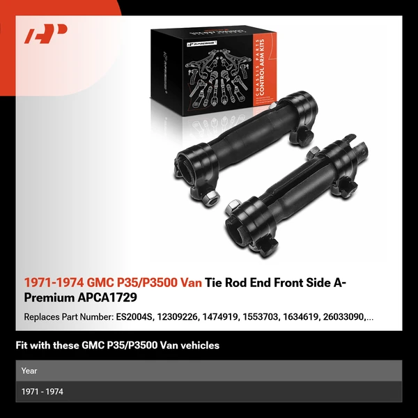 1971-1974 GMC P35/P3500 Van Tie Rod End Front Side A-Premium APCA1729