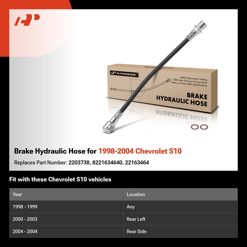 Brake Hydraulic Hose for 1998-2004 Chevrolet S10