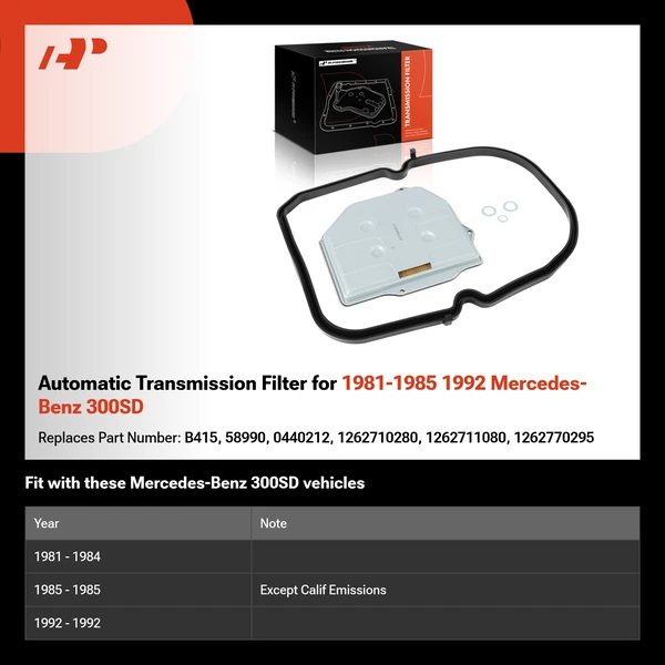 Automatic Transmission Filter for 1981-1985 1992 Mercedes-Benz 300SD