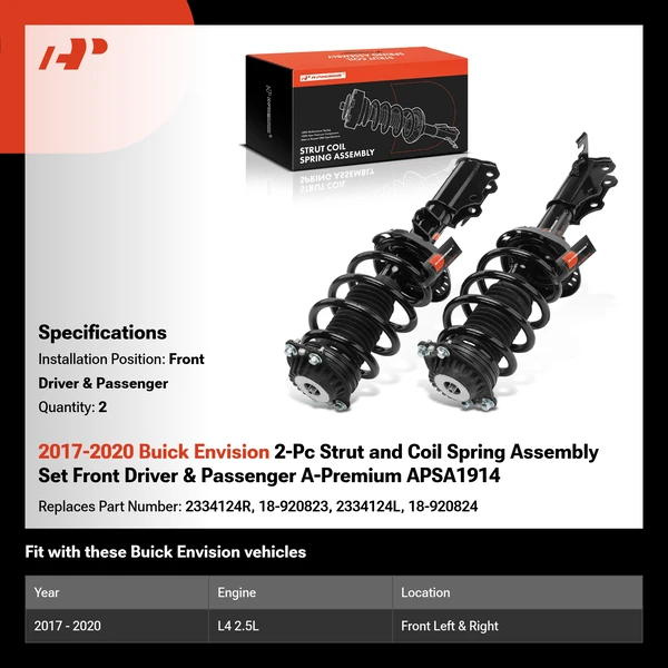 2017-2020 Buick Envision 2-Pc Strut and Coil Spring Assembly Set Front Driver & Passenger A-Premium APSA1914