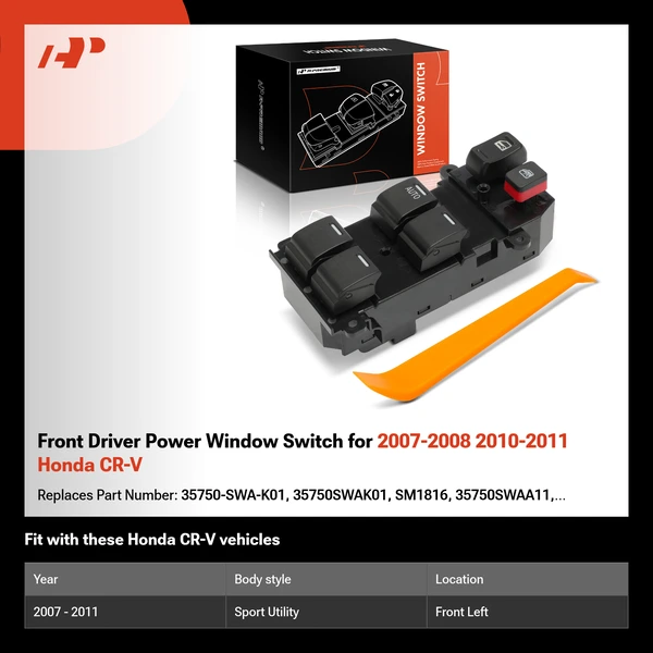 Front Driver Power Window Switch for 2007-2008 2010-2011 Honda CR-V