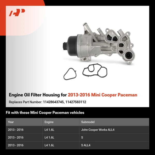 Engine Oil Filter Housing for 2013-2016 Mini Cooper Paceman